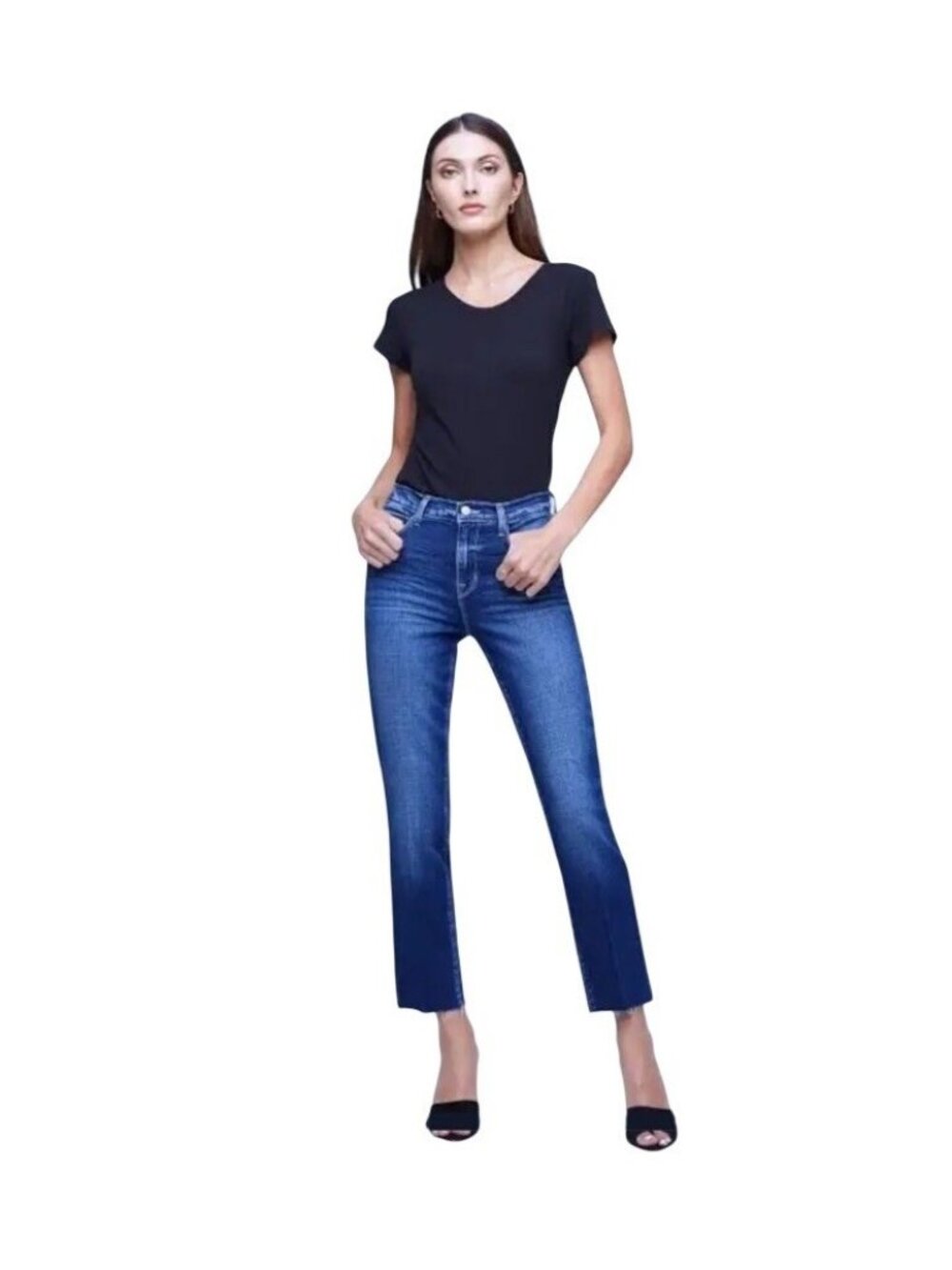 L’AGENCE Sada High Rise Cropped Slim Camden Jeans Women’s sz 29 (30X27) Stretch